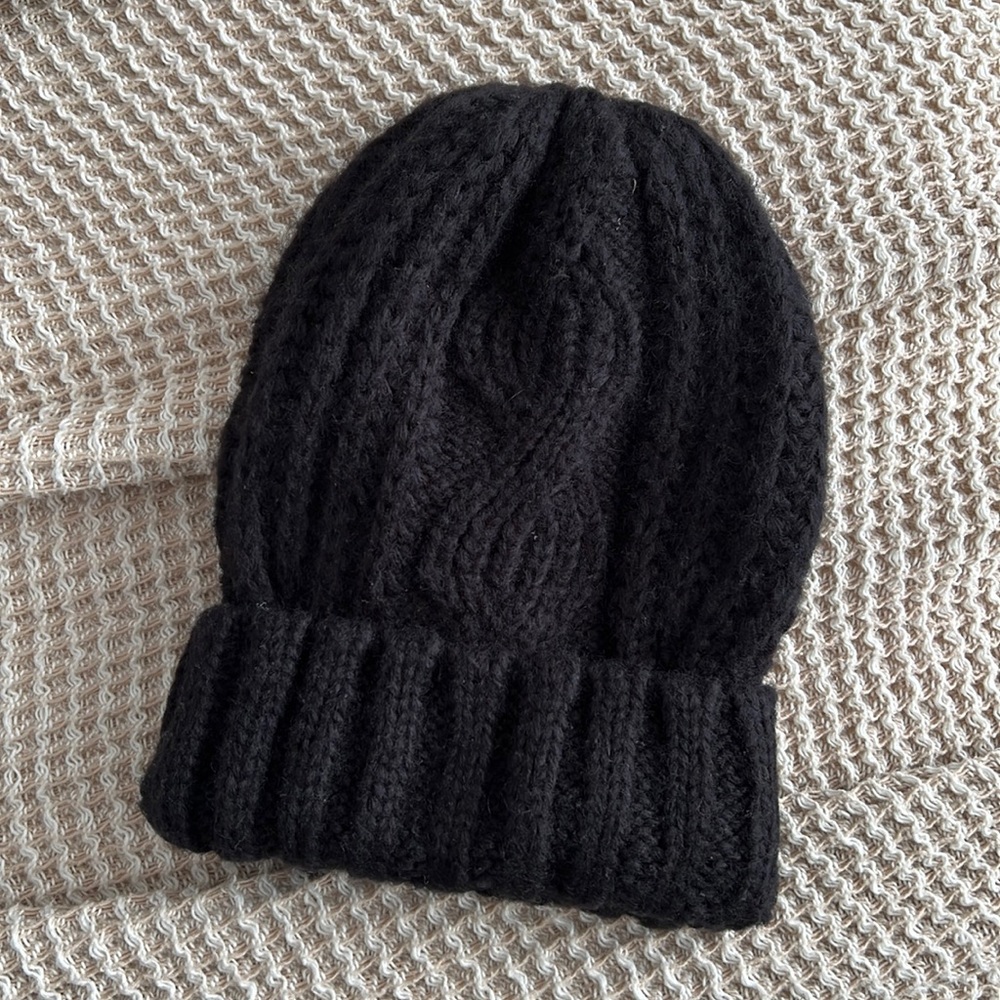 Black Free People Knit Beanie